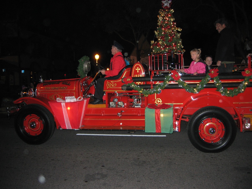 Christmas parade fire truck