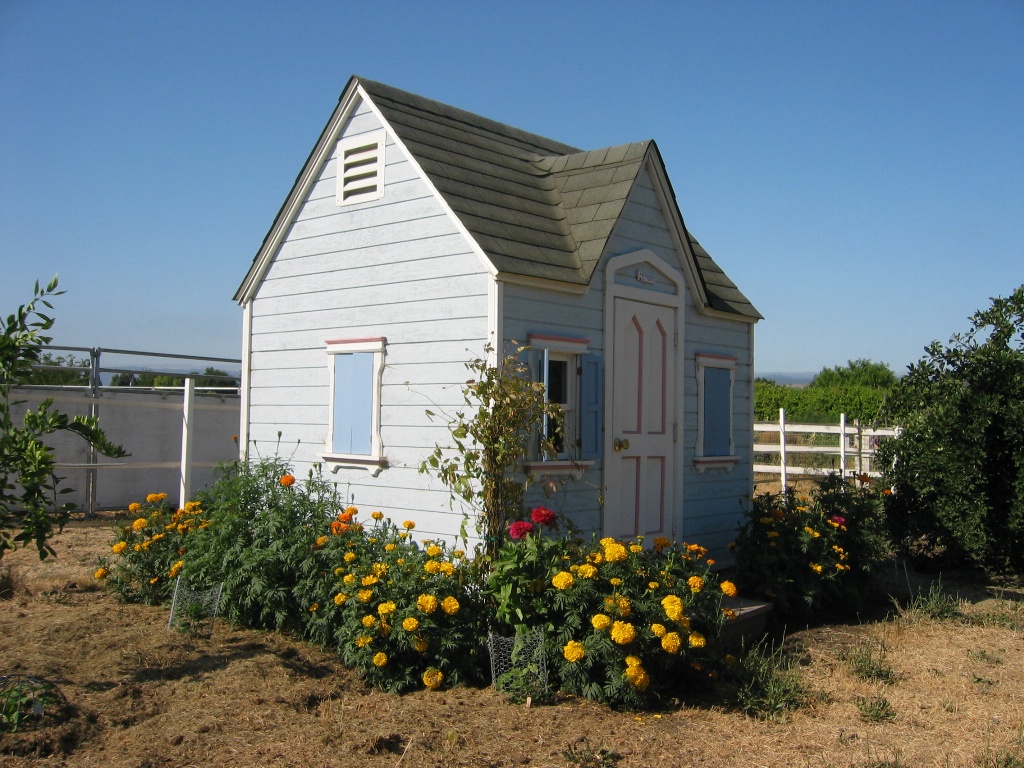 Renee's playhouse with landscaping - 2009