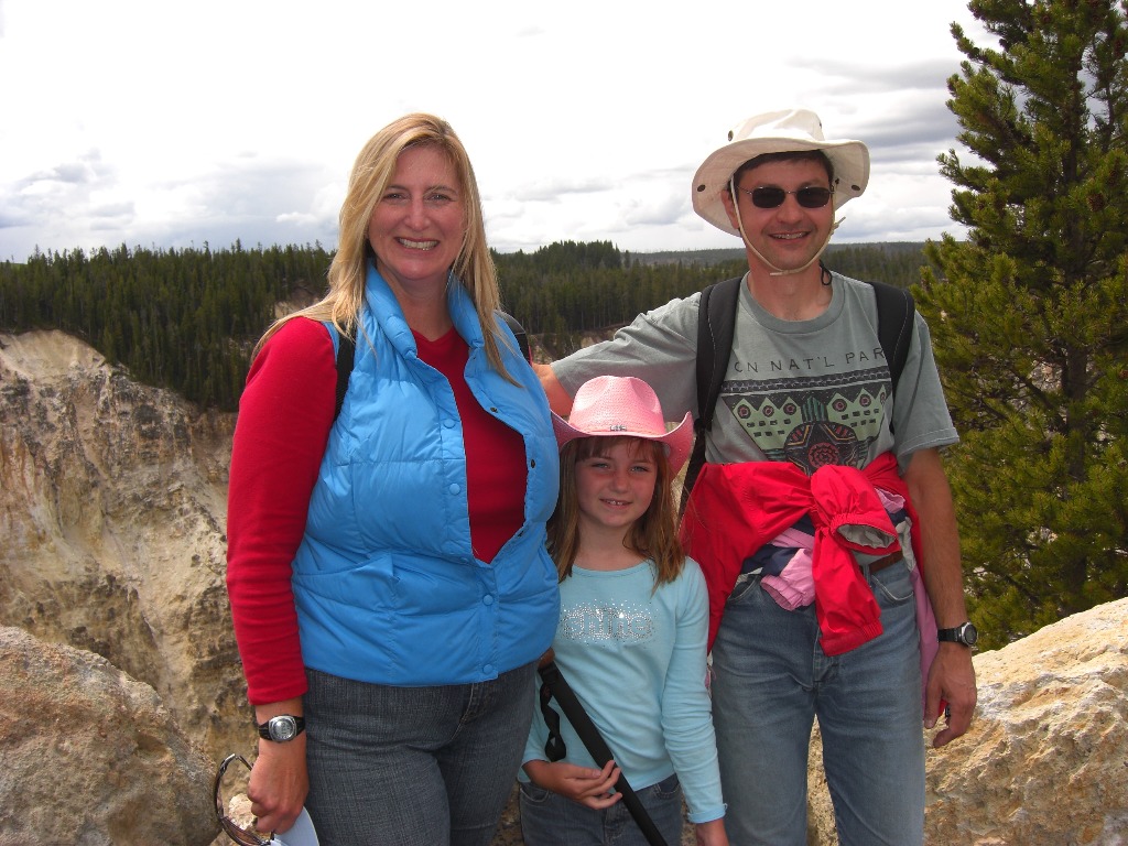 Family at Yellowstone Falls