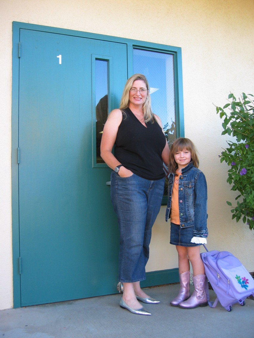 Renee and Mom on first day of school